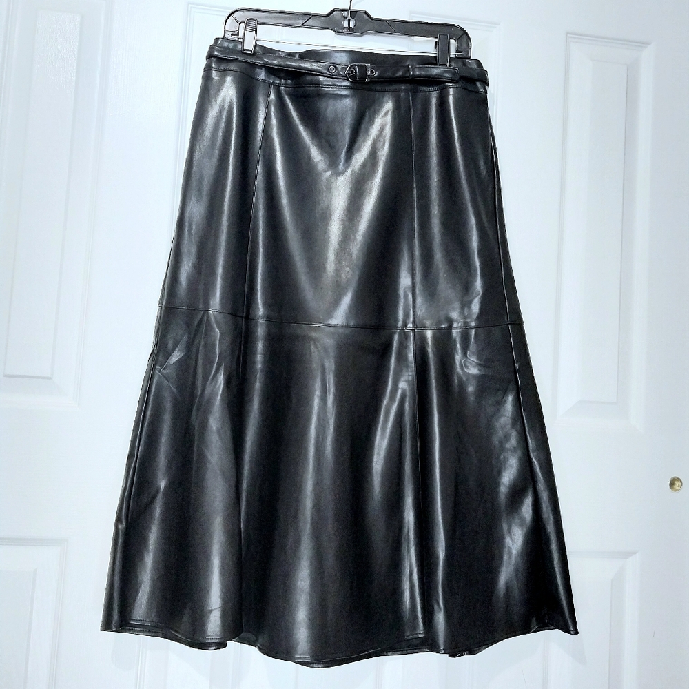 Marc New York A-Line Faux Leather Skirt, NEW, Size M